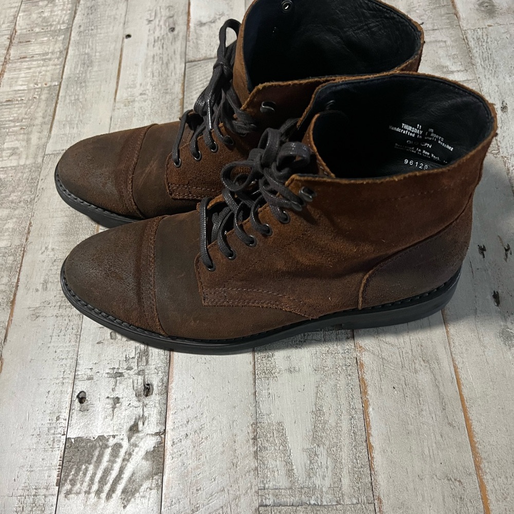 Thursday Boot Company Brown Leather Ankle Boots Cap Toe